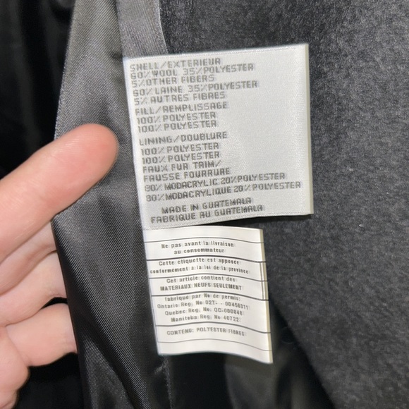 Via Spiga Belted Wool Coat With Grey Faux Fur Trim Size L - Picture 9 of 12